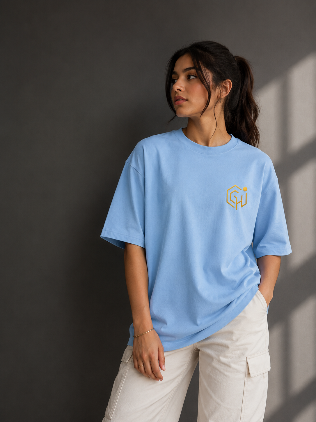 Growing Hives Oversized Essential T-Shirt – Sky Blue - Image 5