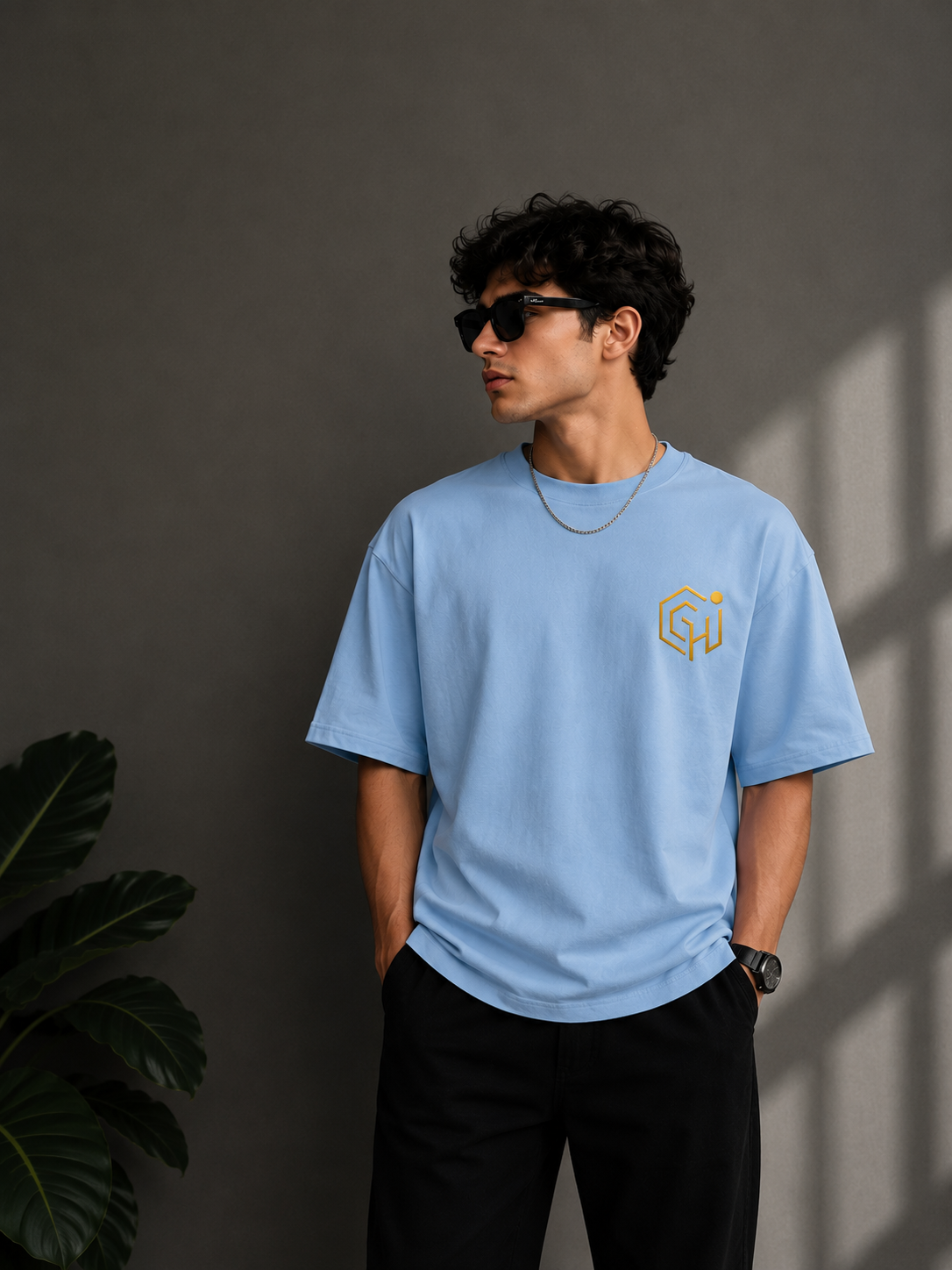 Growing Hives Oversized Essential T-Shirt – Sky Blue - Image 2